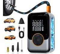 TEMU Inflador de Neumáticos Portátil Mini sin varillas suitu con Manómetro Digital, Compresor de Aire USB para Coche/Moto/Neumáticos, Mini Inflador de Neumáticos USB (No Requiere Pilas AA)