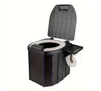 TEMU Inodoro portátil plegable con asiento de cojín PU para autocaravana, coche, camping y viajes