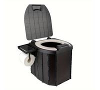 TEMU Inodoro portátil plegable con asiento de cojín PU para autocaravana, coche, camping y viajes