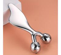 TEMU Instrumento de masaje Gua Sha de y rodillo facial 3D para rostro de V, raspador Guasha de metal para lifting de la piel y masaje facial