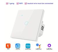 TEMU Inteligente WiFi para Luz, Táctil de Pared EU, Panel de Vidrio Templado /, AC100-240V, 1/2/3/, Requiere Cable , Compatible con Tuya Smart Life, Alexa y Google Home