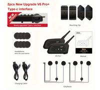 TEMU Interfón sin varillas para de Motocicleta EJEAS V6 PRO+ con Alcance de 1200m, Comunicador Estéreo para 6 Hablando al Mismo , Auricular con Reducción de Ruido y Micrófono, Impermeable IP67