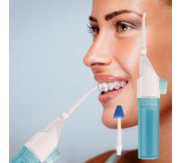 TEMU Irrigador Bucal Dental de Presión, para la Limpieza de Dientes, Boquilla Interdental y Boquilla Nasal, Tamaño Compacto, Ideal para Viajes, 21.5 x 4.5 cm