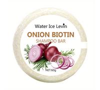TEMU Jabón champú de biotina con cebolla de 60g, limpieza profunda, control de aceite e hidratación, cuidado capilar nutritivo para cabello y , ideal para viajes