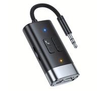 TEMU JaJaBor Kit de coche inalámbrico para , adaptador de 3,5 mm AUX, de audio , transmisor y sin pérdida, soporte de tarjeta TF, reproductor de MP3 para coche.