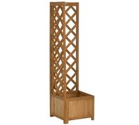 TEMU Jardinera con de Madera Macetero con Jardinera Rectangular para Trepadoras Plantas Flores Decoración en Exterior Esquina 40x40x145 cm Natural