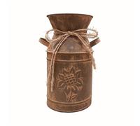 TEMU Jarra de leche de hojalata con relieve de vintage/línea de /hoja de , floral para decoración del hogar y jardín