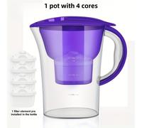 TEMU Jarra Purificadora de Agua para el Hogar, Jarra de Filtro Portátil, 4 Filtros de Repuesto, Color , Capacidad de 2.5 Litros, Sedimentos e Impurezas del Agua , Mejora el Sabor del Agua Potable.