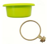 TEMU Jaula multifuncional verde para pájaros con bañera - Diseño duradero y fácil de limpiar, escalera de cuerda y percha, adecuada para todas