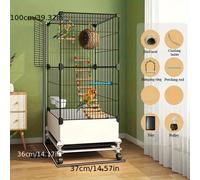 TEMU Jaula para Mascotas de 1, 2 y 3 Niveles con Diseño Antisalpicaduras - Elevados para Aves, Hámsters, Loros y - de , Escalera de , Columpio, Percha y Ruedas Giratorias