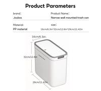 TEMU Joybos de Basura para Espacios Estrechos de Pared con , a Prueba de Olores, y de para Baño y Dormitorio