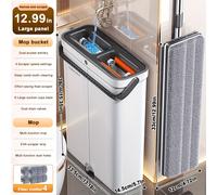 TEMU JOYBOS de de Fregona Multifuncional de Resistencia con Raspador Flotante Mejorado - Profundo de 4 Capas, para Todo Tipo de Suelos y Vinilos - Equipo de Limpieza de Acero Inoxidable