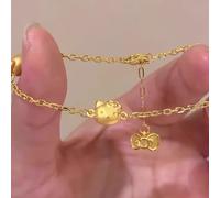 TEMU Joyería Sanrio con licencia oficial, una pulsera vintage dorada con colgante de Hello Kitty y , un accesorio de moda lindo y elegante, para el uso diario y un regalo ideal para