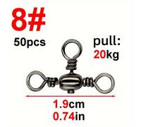 TEMU JSFUN 50pcs/bolsa Anzuelos de Pesca con Giratorio de Barril 3 Vías Cruzadas para Línea de Pesca, Giratorios Duraderos T-Swivel para Accesorios de Conexión de Tackle de Pesca