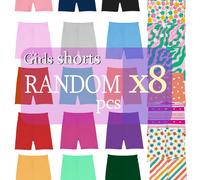 TEMU Juego aleatorio de 8 piezas de leggings capri, pantalones de baile y pantalones cortos de ciclismo para niña, ultrasuaves, elásticos en direcciones, de color liso y estampados