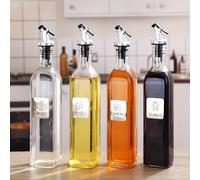 TEMU Juego combinado de estante de almacenamiento para sal, pimienta, botella de aceite de y de condimentos para suministros de cocina domésticos de vidrio engrosado