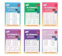 TEMU Juego Completo de 6 Libros/384 Páginas: Cuaderno de Aritmética Manual para Aprendizaje de Matemáticas Infantiles - Edición en Inglés, Ideal para Practicar Sumas y Restas