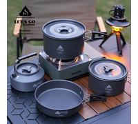 TEMU Juego completo de cocinilla de - Aleación de aluminio , no eléctrico, ollas y tetera con estufa de senderismo, accesorios de