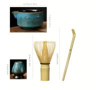 TEMU Juego Completo para del Té Matcha con de Bambú, Cuchara & Soporte - Bol de Matcha Tradicional Japonés para Uso en Casa o Restaurante, Cepillo, Repostería, 3pcs/4pcs