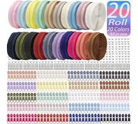 TEMU Juego de 1 surtido de cremalleras de nailon, 20 colores, cremallera n.º 5, 90 metros de largo + 200 cabezales de cremallera + 200 topes superiores + 400 topes inferiores