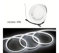 TEMU Juego de 1 tira de luz LED para maletero delantero para Tesla Model 3/Y 2021-2023, / , 2.6 m, plug and play, fácil instalación DIY, barra de luz LED flexible de 12V