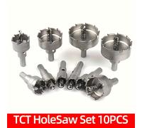 TEMU Juego de 10 brocas TCT de 16-53 mm. Broca piloto | para metal, madera, plástico