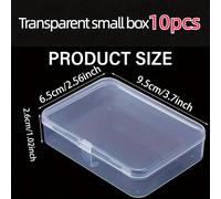 TEMU Juego de 10 cajas de almacenamiento transparentes con tapas - Ideal para cuentas, fichas de juegos, tarjetas de y materiales de manualidades