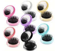 TEMU Juego de 10 Cepillos Plegables de Bolsillo con Espejo y Peine para Viaje (5 Colores) - Unisex