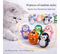 TEMU Juego de 10 juguetes rodantes para gatos de uso interior. Juguete para gatos que . No requiere pilas. Diseños aleatorios. Juguete de rompecabezas de plástico para gatos.