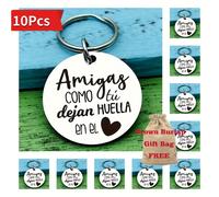 TEMU Juego de 10 llaveros de acero inoxidable con dije de , grabados con la "FRIENDS ON THE" - para el o regalo de graduación de tu mejor , y un accesorio resistente para bolsos y mochilas