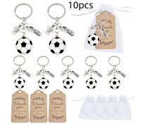 TEMU Juego de 10 Llaveros para Hombres Jugadores de Fútbol, Porta Claves con Charm de Bota y Balón, Regalo para