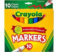 TEMU Juego de 10 marcadores Crayola clásicos con punta ancha que no son lavables.