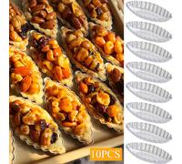 TEMU Juego de 10 moldes para hornear para cupcakes, muffins y tartas de , con formas de barco y mini moldes para tartas, hechos de aleación de aluminio.