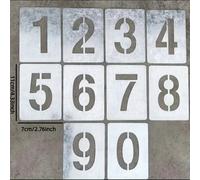 TEMU Juego de 10 moldes rectangulares de hierro con números del 0 al 9, plantillas de huecas, para combinación libre, pintura en aerosol de paredes y pisos, reutilizables