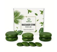 TEMU Juego de 10 Piedras Calientes para Masaje - Piedras Verdes - Uso con Aceites Esenciales, Herramientas de Spa para Masajes en Casa o Profesional