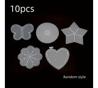 TEMU Juego de 10 piezas de de malla plástico que formas circulares, mariposas, corazones y estrellas para bordado manual DIY, punto de cruz y producción de hilo