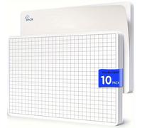 TEMU Juego de 10 pizarras blancas pequeñas de 8"X12" para práctica de matemáticas, con diseño de gráficos cuadrados, ideal para la educación en casa y uso en el aula.