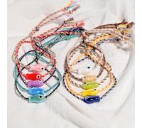 TEMU Juego de 10 pulseras de cerámica con pez para mujer, hechas a , trenzadas con cuerda , pulsera bohemia tipo envoltura con dije, joyería de popular