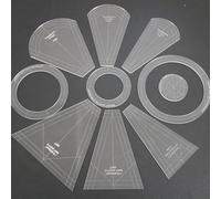 TEMU Juego de 10 Reglas de Acrílico para Acolchar - Transparentes, Plantillas con Formas para Patchwork DIY y Corte con Máquina de Coser