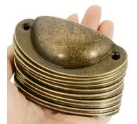 TEMU Juego de 10 Tiradores de Cajón de Metal Estilo Vintage para Armarios, Cómodas, Botes de Basura, Acabado Metálico con Herrajes de Instalación, Ideal para Muebles del Hogar