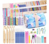 TEMU Juego de 116 ganchos de ganchillo con ergonómicos, agujas de metal mezclados, kit de ganchillo para todas con bolsa de almacenamiento y accesorios para principiantes y entusiastas.
