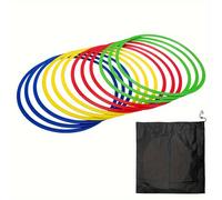 TEMU Juego de 12 Anillos de Entrenamiento de 50cm, Anillo de Agilidad, Anillo de Fitness, Entrenador de Baloncesto y Fútbol, Anillo de Entrenamiento de Fitness, Anillo de , Anillo Deportivo de