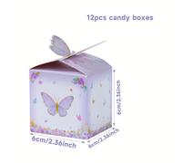 TEMU Juego de 12 Cajas de Regalo de Mariposas Moradas, Perfectas para Recuerdos de Despedida de Soltera, Decoraciones de de y Empaquetado de Regalos de Baby Shower