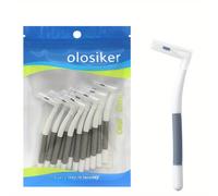 TEMU Juego de 12 Cepillos Interdentales de L de Acero Inoxidable con Palillos Dentales de Hilo Dental de 6 Tamaños para la Limpieza Dental