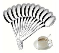TEMU Juego de 12 Cucharas de Postre Elegantes de Acero Inoxidable - Ideal para Café, Té y Cócteles | Regalo para , Halloween, Pascua, Acción de Gracias y Día de