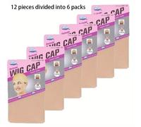 TEMU Juego de 12 Gorros para Pelucas, Gorras Frontales de Encaje en , Marrón y Beige para Mujer