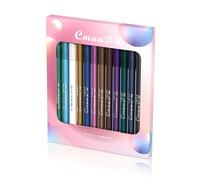 TEMU Juego de 12 lápices de ojos y delineador impermeables, Kit de maquillaje de ojos multicolor de larga duración para resaltar, por CMAADU, Surtido