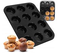 TEMU Juego de 12 Moldes para Muffins Antiadherentes - Moldes para Cupcakes para Hornear