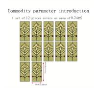 TEMU Juego de 12 Pegatinas Autoadhesivas para Pared, Decoración Estética y Pegar, Renovación de Muebles, Decoración de para Comedor y , Adhesivo para Cocina y Baño