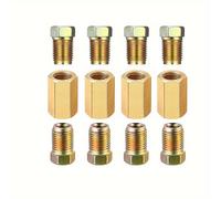 TEMU Juego de 12 piezas de accesorios para tubo de freno de 3/16", que 4 uniones y 8 tuercas para un kit de línea de freno de abocardado SAE de 3/16".